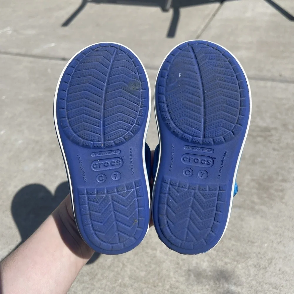 Crocs Crocband Sandals Kids Toddler Cerulean Blue Ocean Size C7 Waterproof Beach